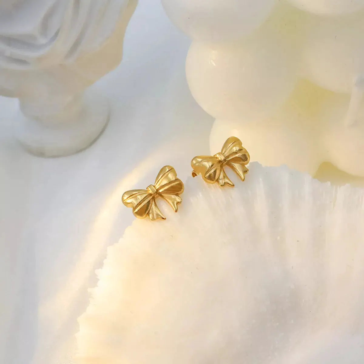 18K Gold-Plated Bow Earrings by Partner Label