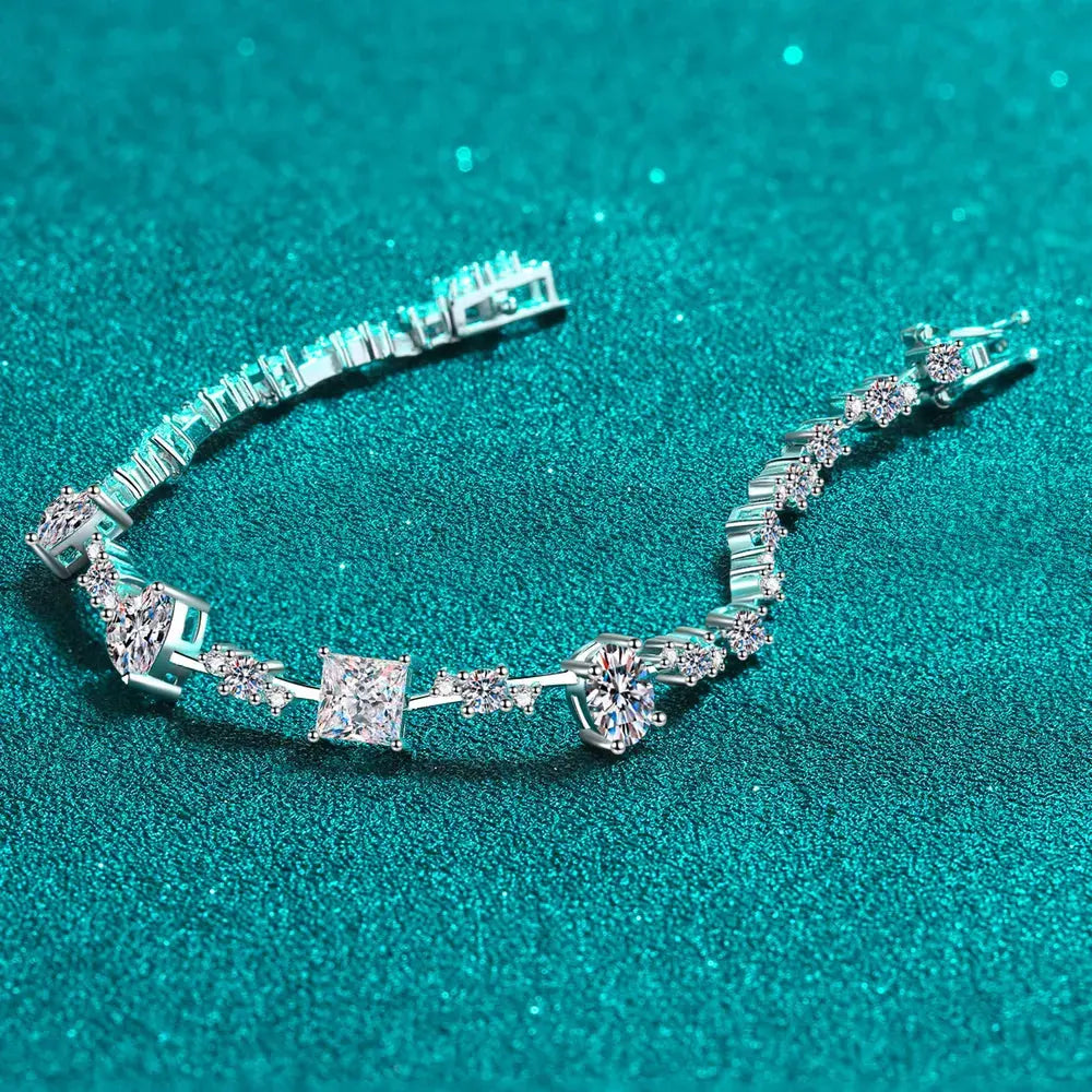 6.2 Carat Moissanite 925 Sterling Silver Bracelet by Partner Label