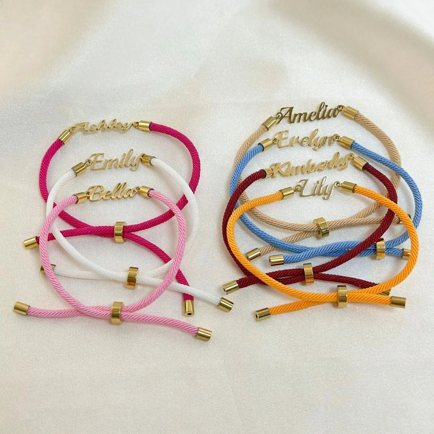 Personalized Colorful Rope Chain Custom Name Bracelet Personalized Adjustable Name Jewelry For Girls by Maiden-Art