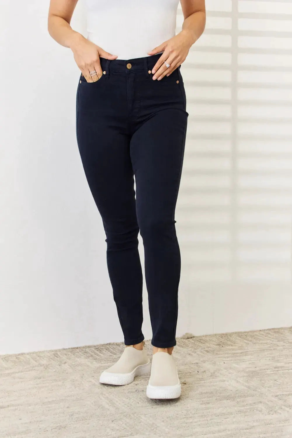 Judy Blue Full Size Garment Dyed Tummy Control Skinny Jeans by Judy Blue