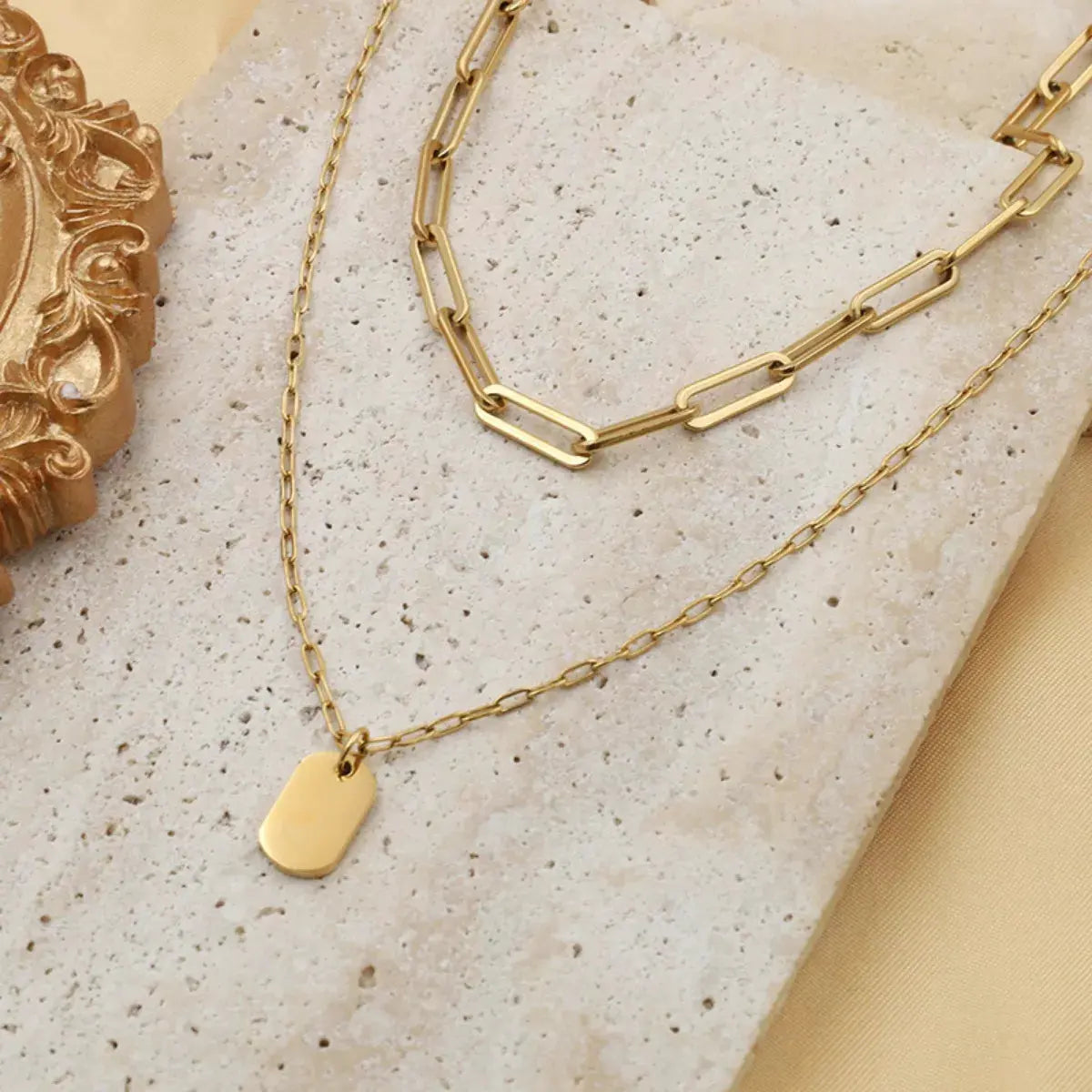 18K Gold-Plated Double Layered Necklace by Partner Labels