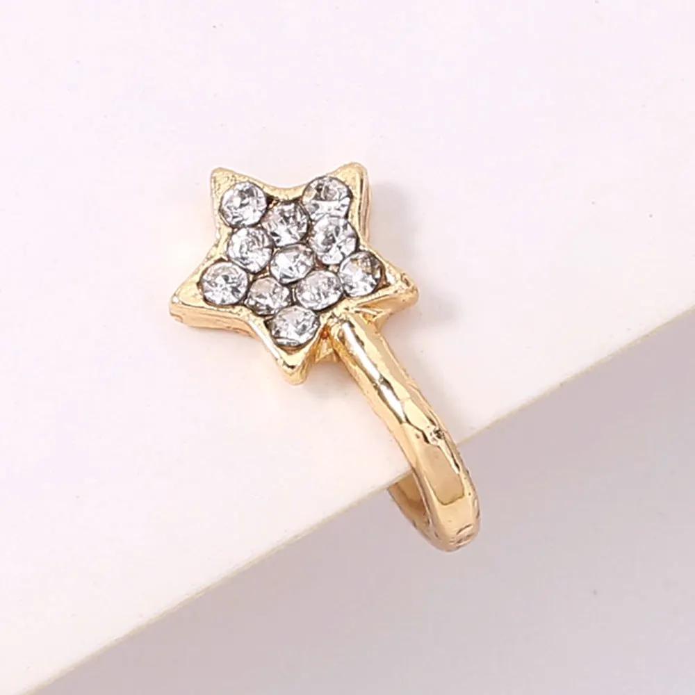 Pentagram Nose Exaggerated Piercing Fake Nose Ring Niche by Maiden-Art