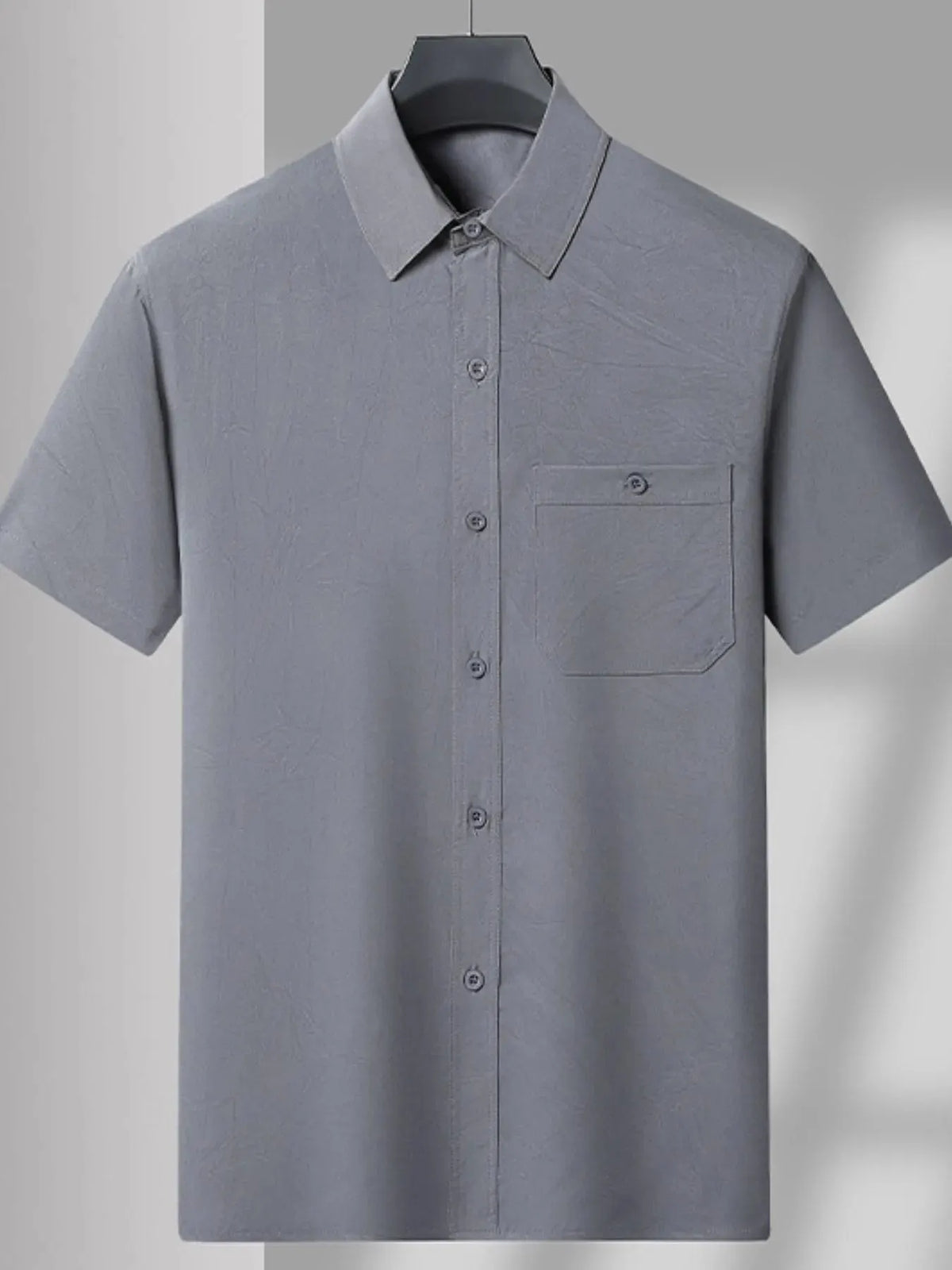 Men's Plus Size Button Up Short Sleeve Shirt and Pants Set by Trendsi
