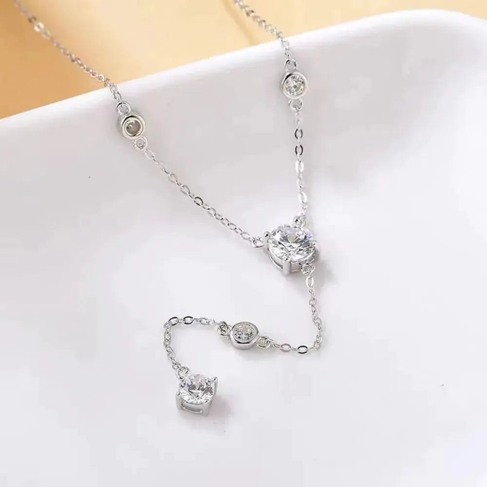 1.5 Carat Moissanite 925 Sterling Silver Necklace by Partner Labels
