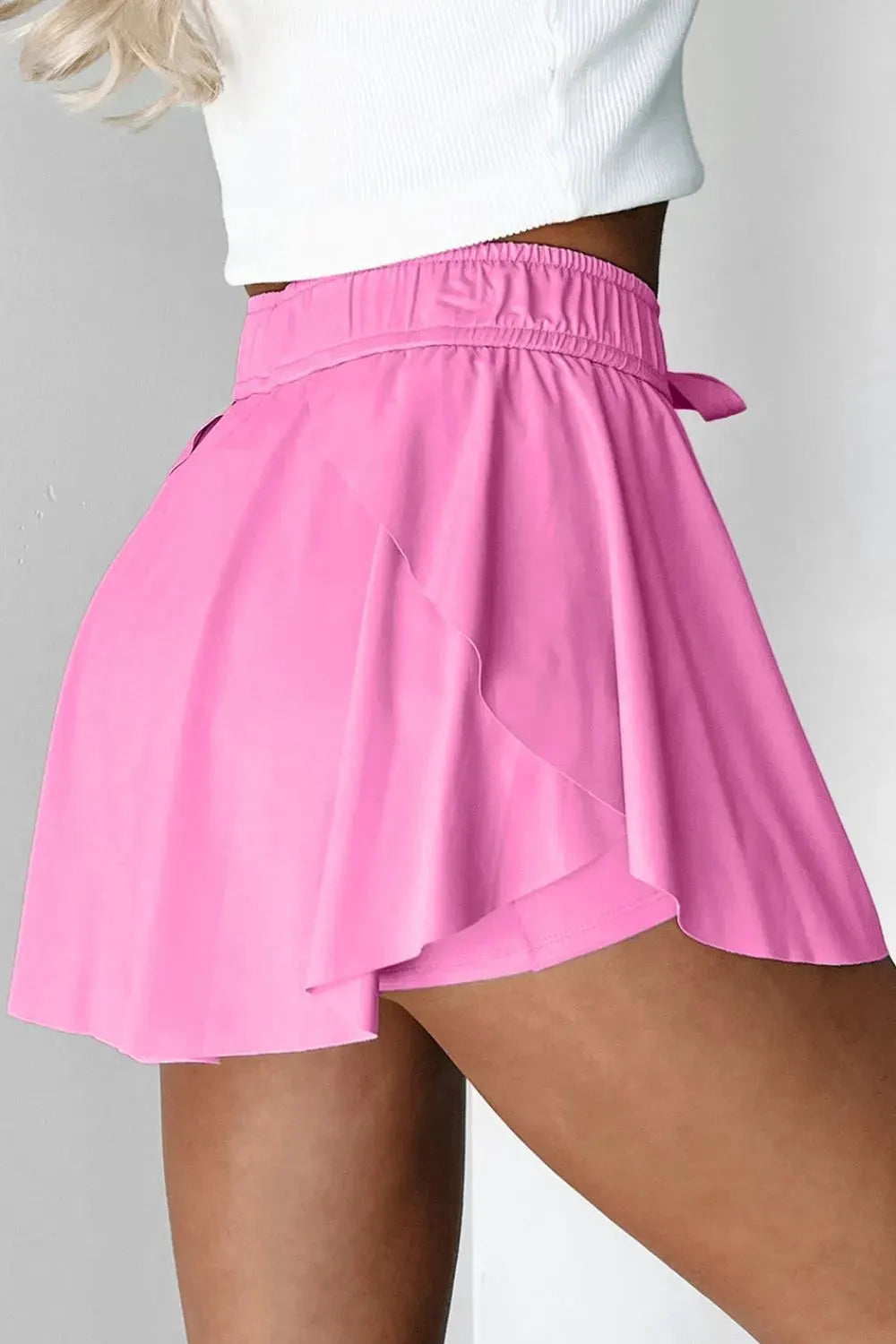 Drawstring High Waist Lined Active Skorts by Partner Label