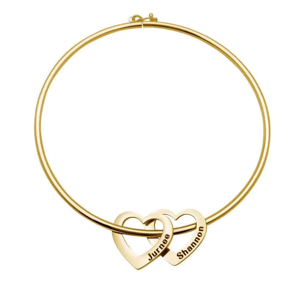 Love Bracelet Peach Heart Name Lettering Titanium Steel Bracelet by Maiden-Art