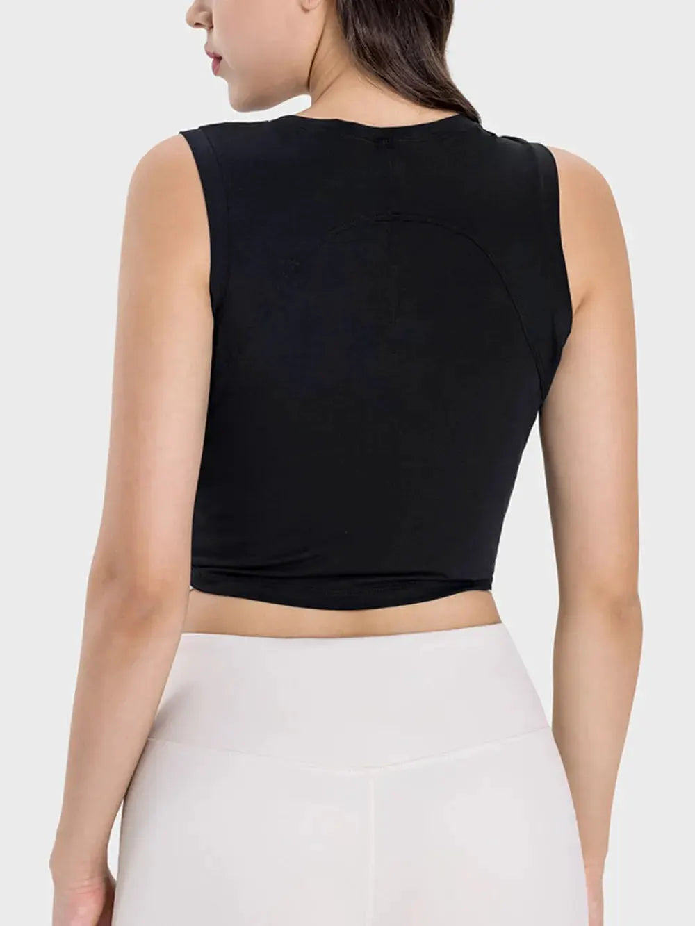 Millennia Drawstring Ruched Wide Strap Active Tank by Millennia