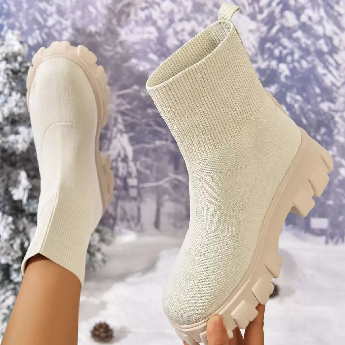 Round Toe Block Heels Boots by Partner Label