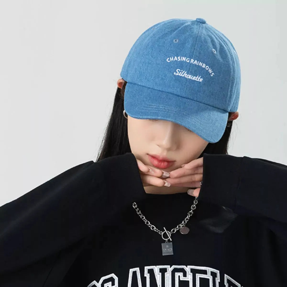 Embroidered Denim Baseball Cap by Partner Label