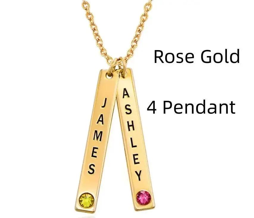 Personalized Vertical Necklace, Mother's Day Gift by Maiden-Art
