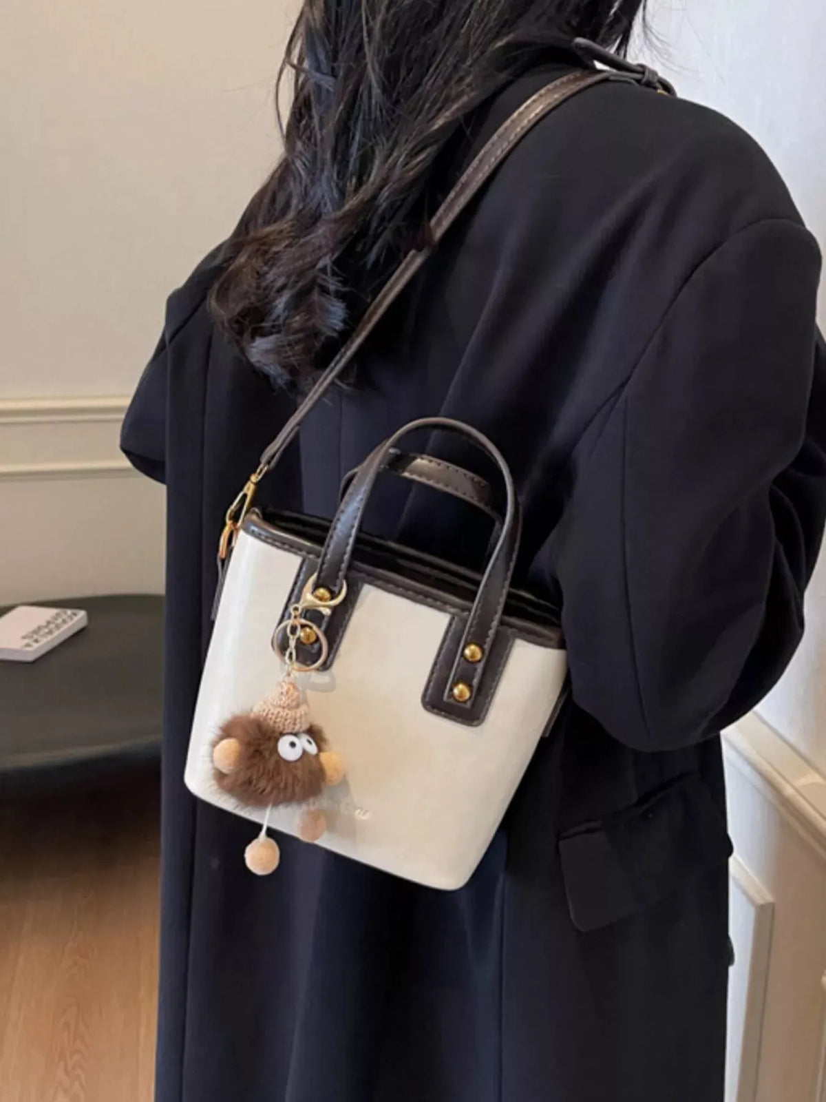 Leather Crossbody Bag with Charm by Partner Label