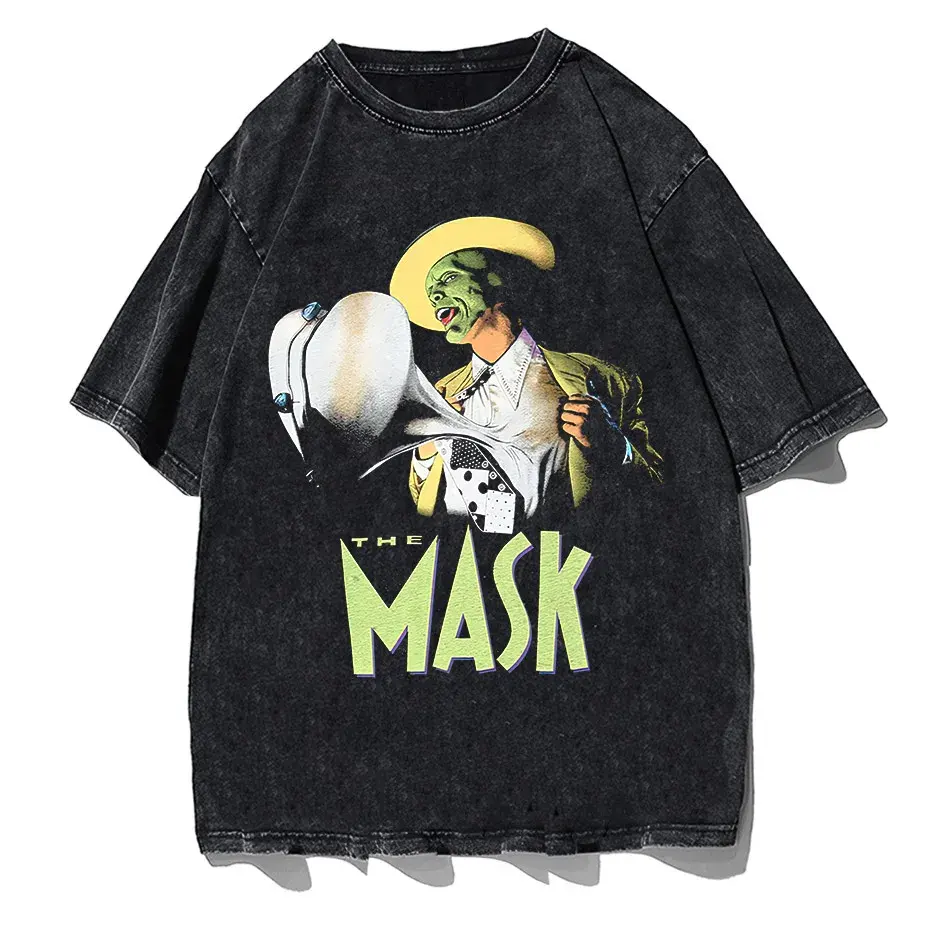Hip Hop Spoof Portrait Graphic Washed Distressed T-Shirt by Vimost Shop