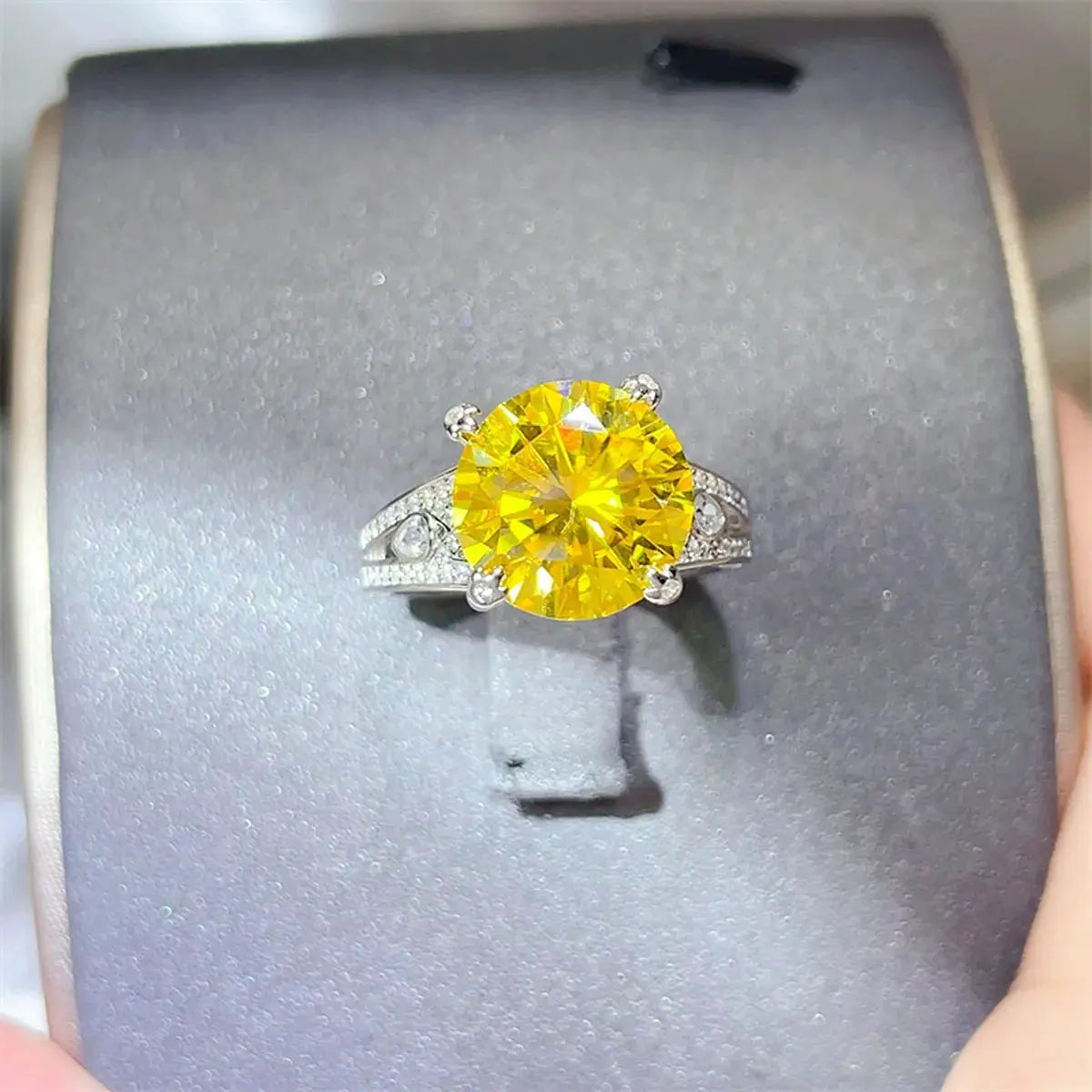 5 Carat Moissanite 925 Sterling Silver Ring by Partner Label