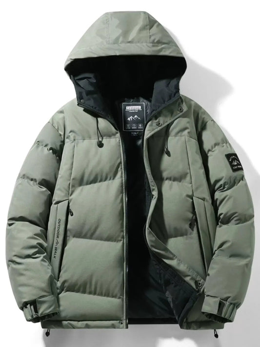 Men's Full Size Outdoor Padded Hooded Puffer Jacket Plus Size by Partner Label