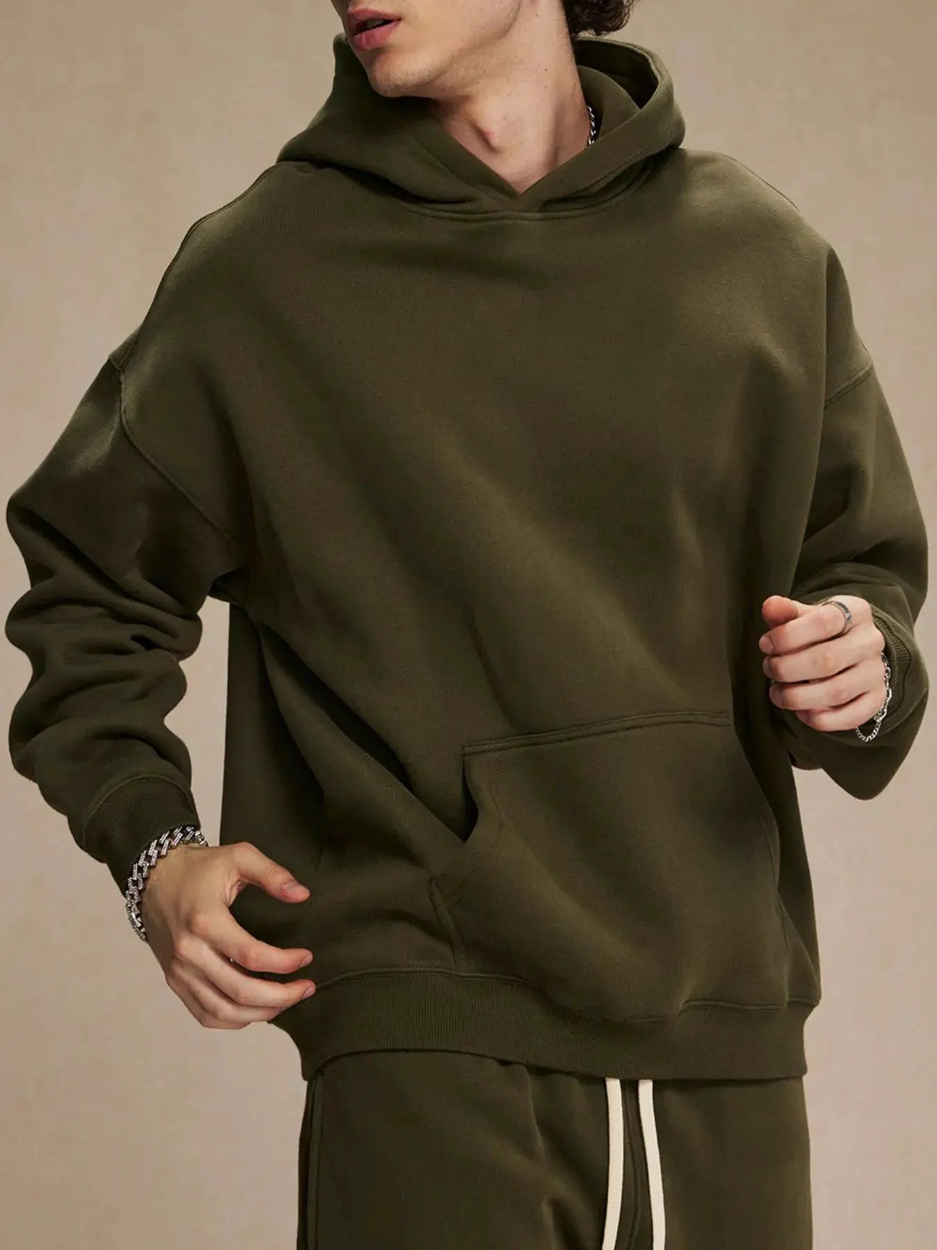 Men's Oversized Pocketed Long Sleeve Hoodie by Partner Label