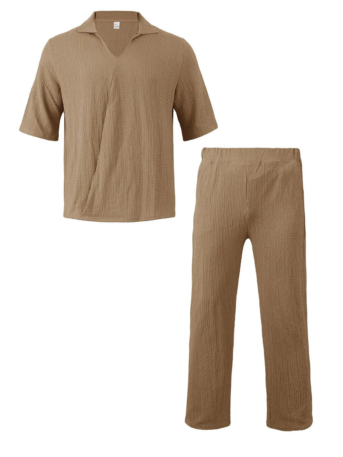 Men's Full Size Short Sleeve Top and Pants Set Plus Size by Trendsi