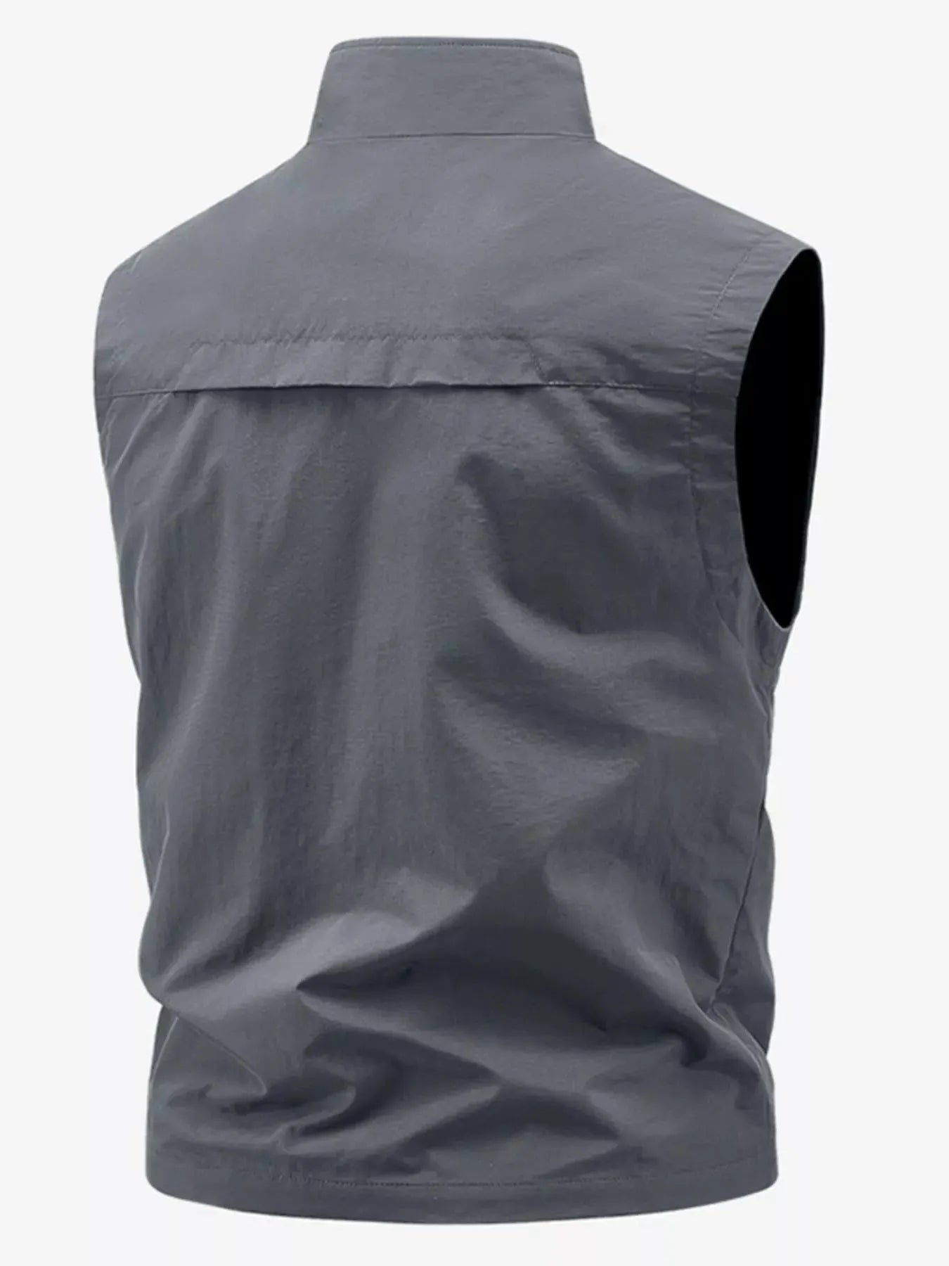 Men's Plus Size Lightweight Multi-Pocket Outdoor Vest by Trendsi