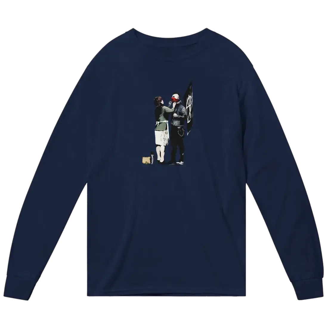 Banksy Anarchist Punk And His Mother Art Long Sleeve Shirt by Art-O-Rama Shop