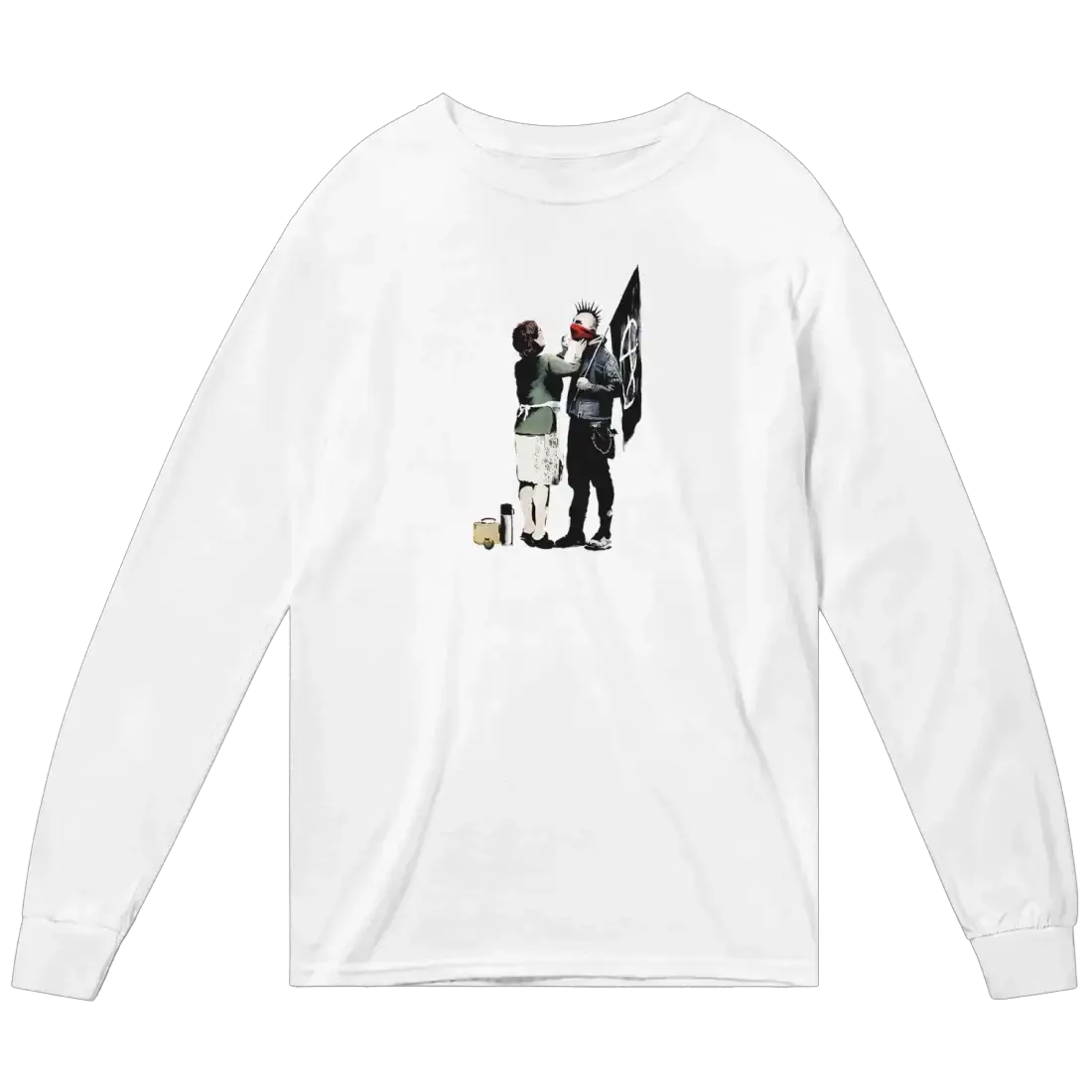 Banksy Anarchist Punk And His Mother Art Long Sleeve Shirt by Art-O-Rama Shop