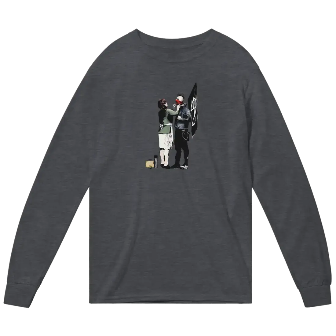 Banksy Anarchist Punk And His Mother Art Long Sleeve Shirt by Art-O-Rama Shop