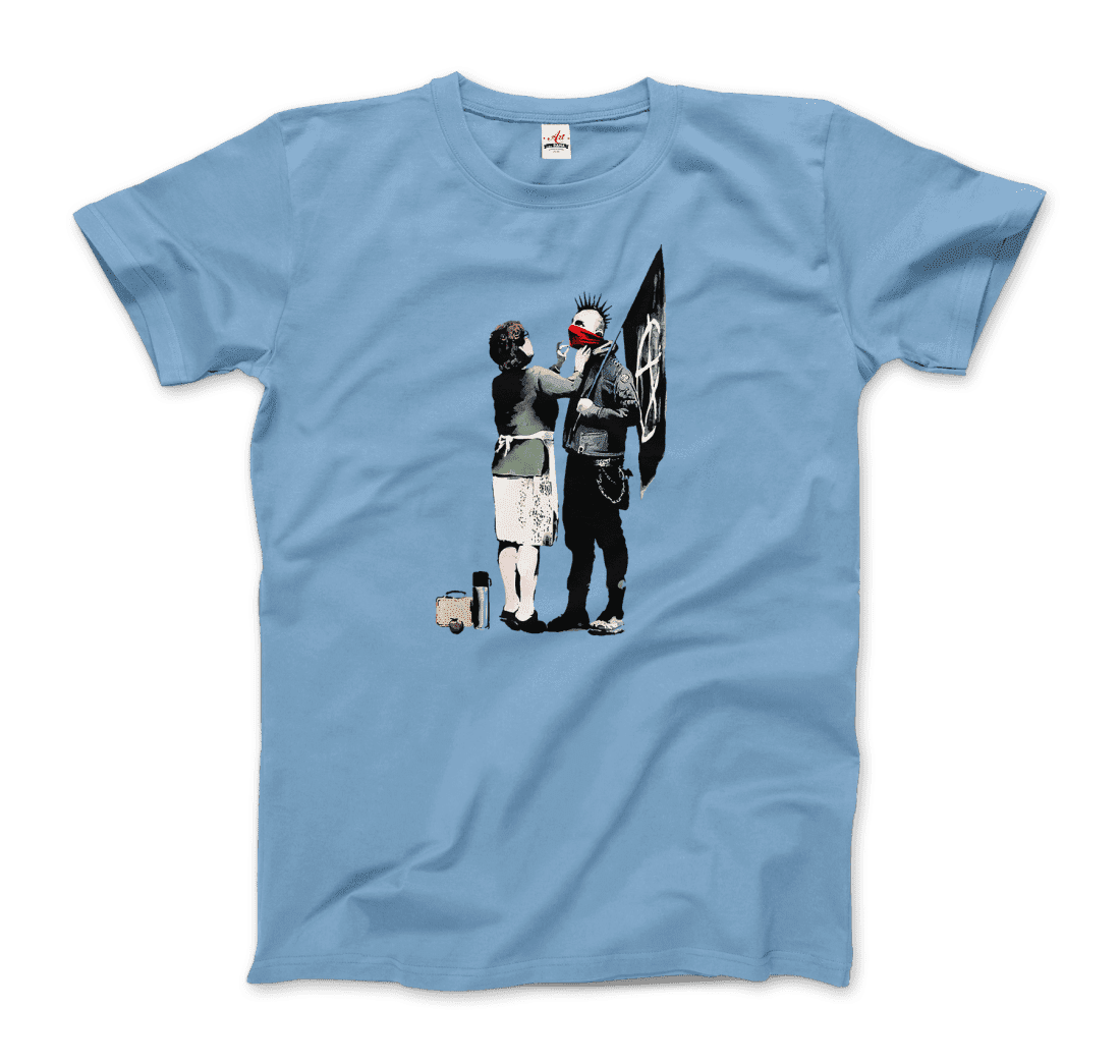 Banksy Anarchist Punk and His Mother artwork t-shirt by Art-O-Rama Shop
