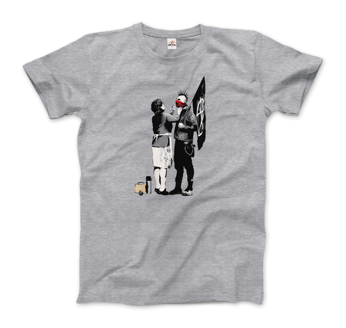 Banksy Anarchist Punk and His Mother artwork t-shirt by Art-O-Rama Shop