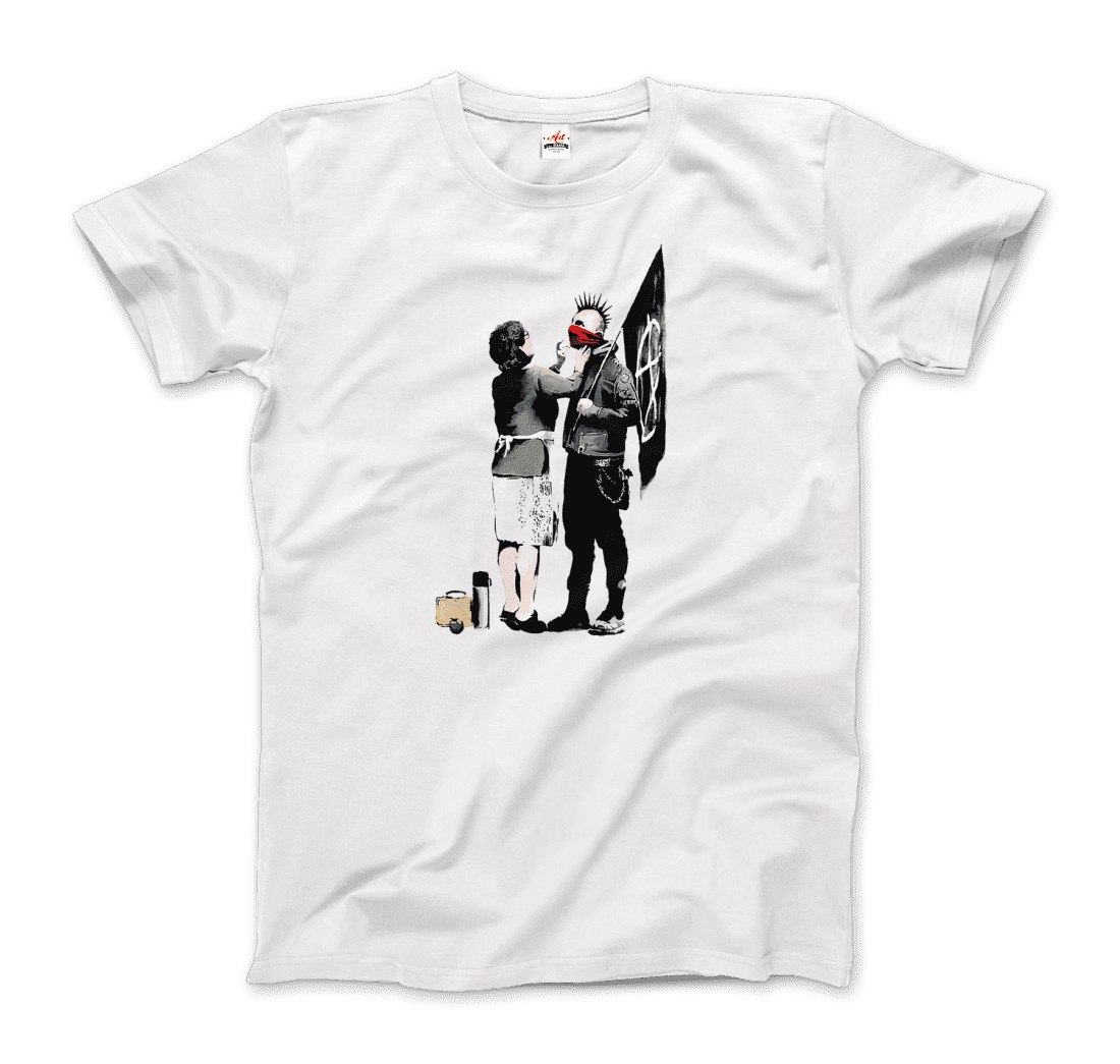 Banksy Anarchist Punk and His Mother artwork t-shirt by Art-O-Rama Shop