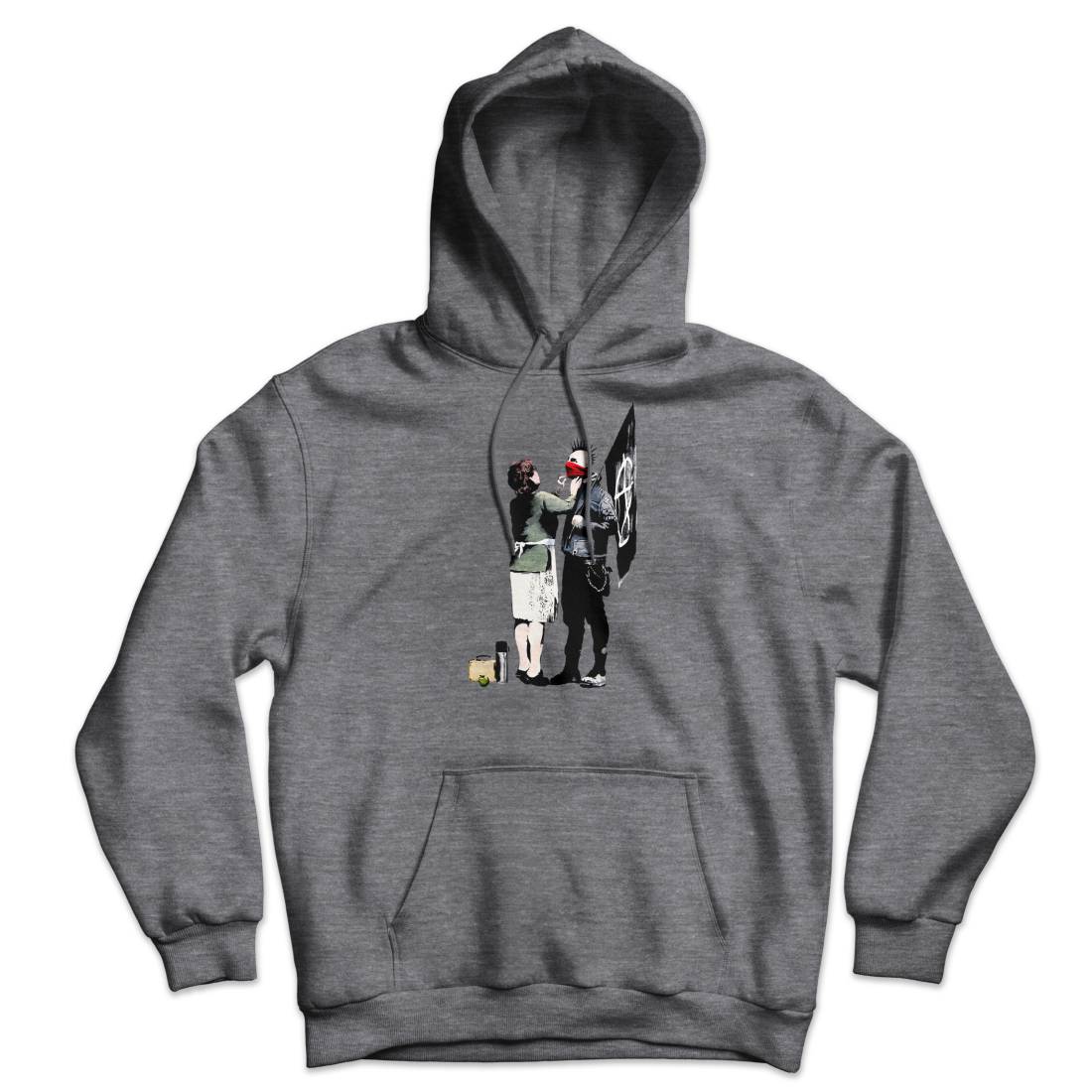 Banksy Anarchist Punk And His Mother Unisex Hoodie by Art-O-Rama Shop