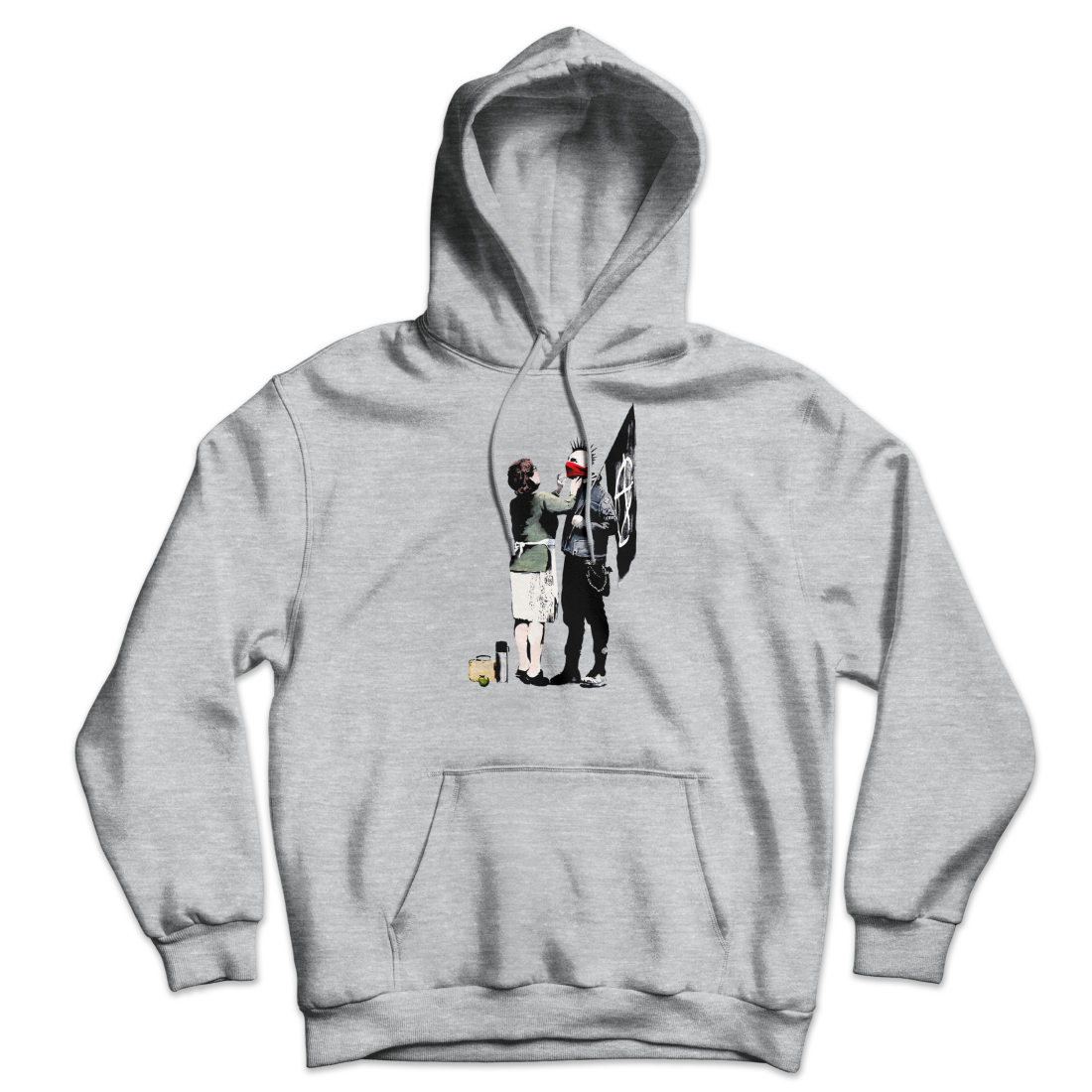 Banksy Anarchist Punk And His Mother Unisex Hoodie by Art-O-Rama Shop