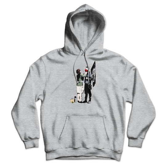 Banksy Anarchist Punk And His Mother Unisex Hoodie by Art-O-Rama Shop