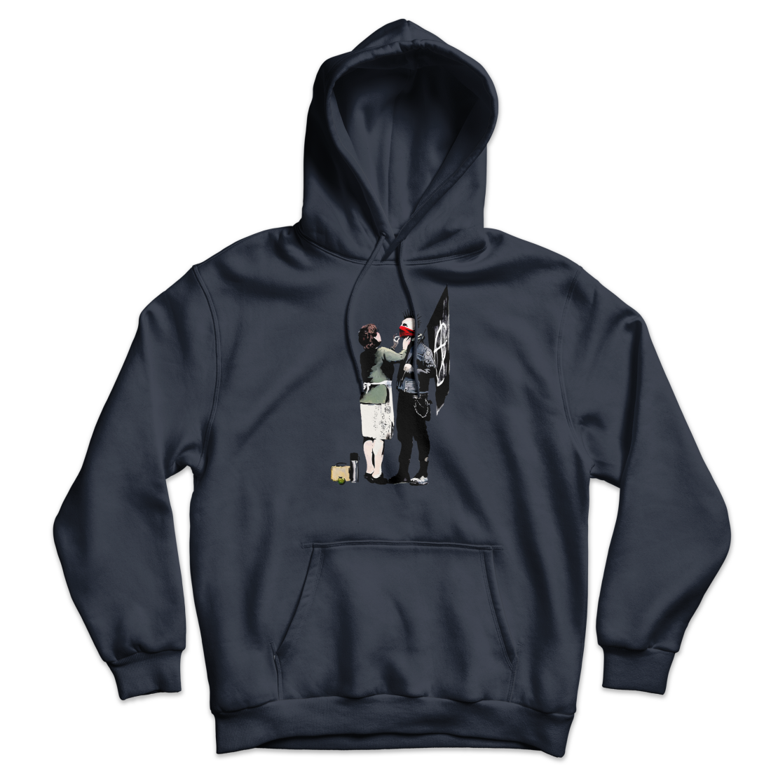 Banksy Anarchist Punk And His Mother Unisex Hoodie by Art-O-Rama Shop