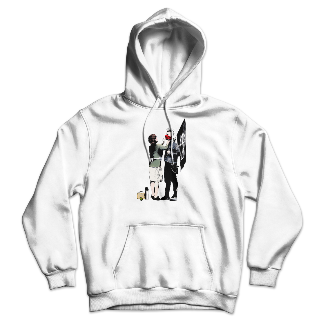 Banksy Anarchist Punk And His Mother Unisex Hoodie by Art-O-Rama Shop