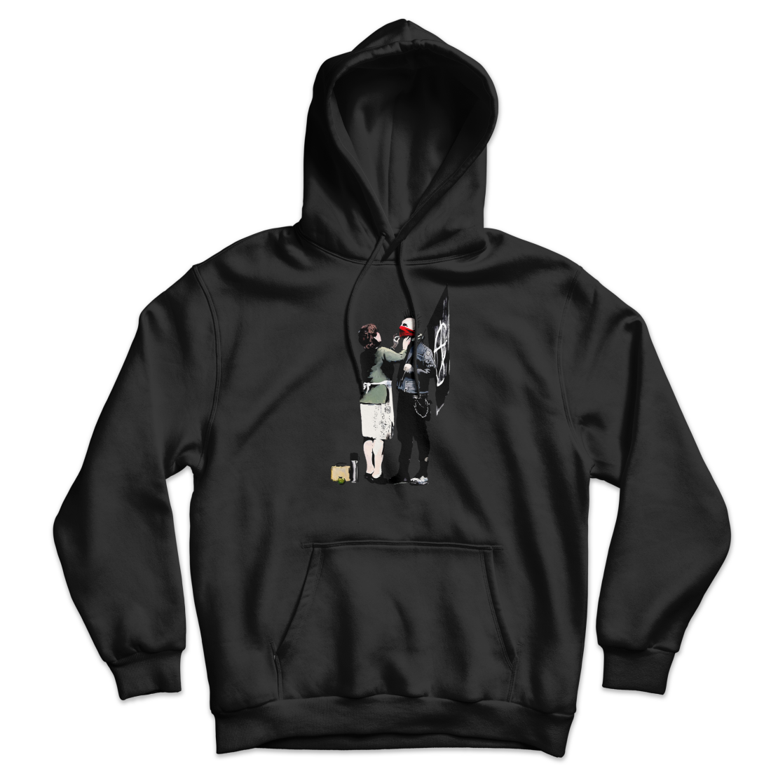 Banksy Anarchist Punk And His Mother Unisex Hoodie by Art-O-Rama Shop