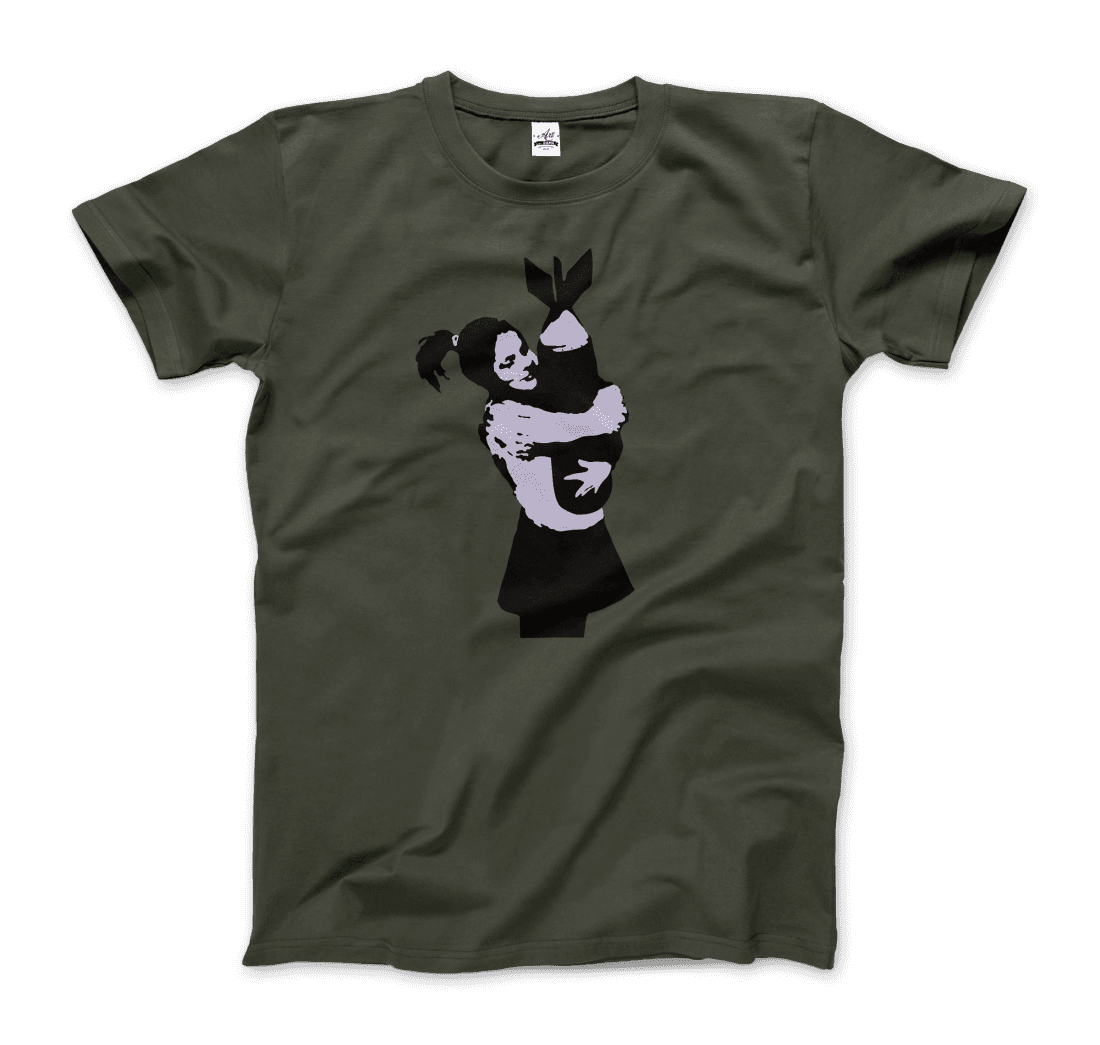 Banksy Bomb Hugger street art t-shirt by Art-O-Rama Shop