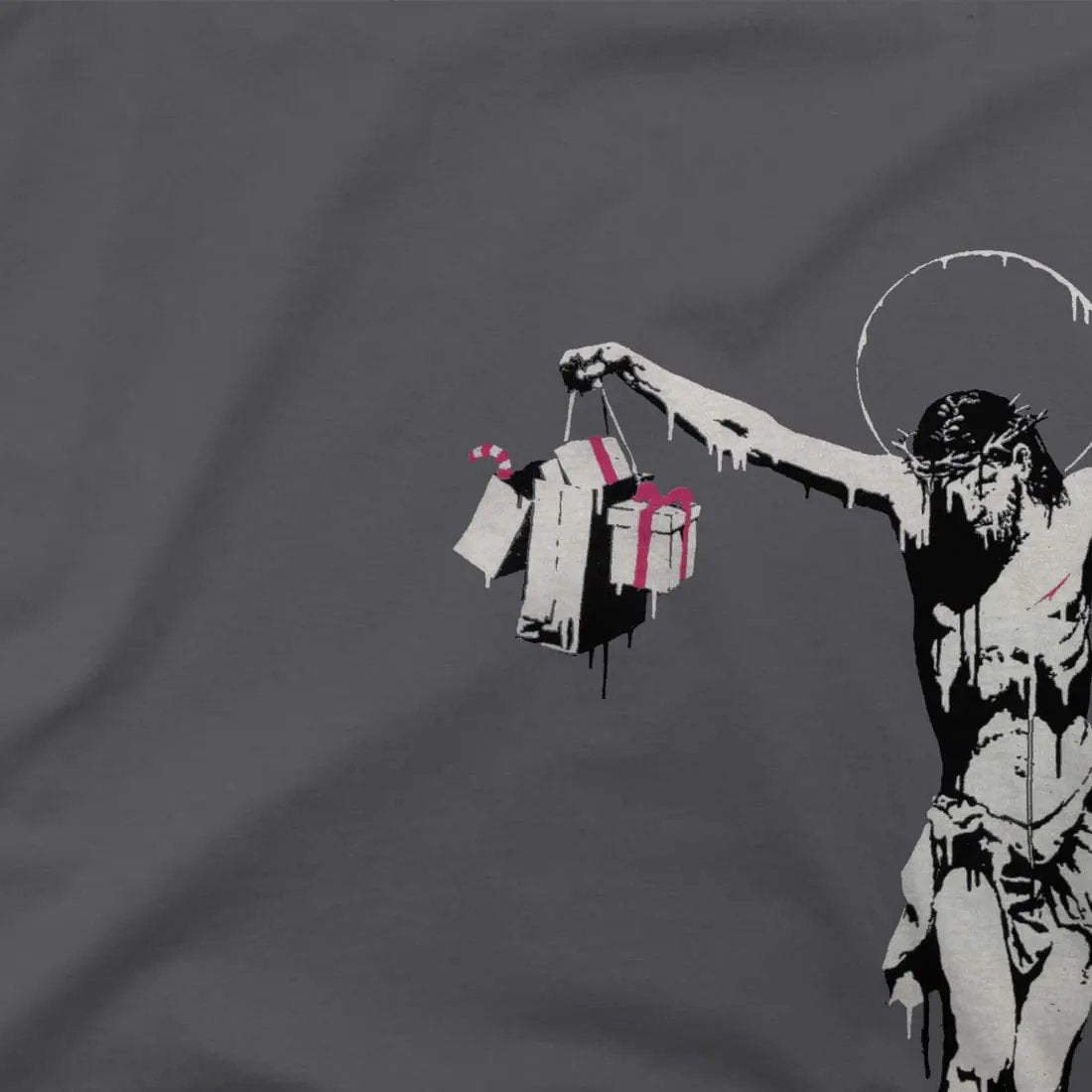 Banksy Christ with Shopping Bags street art t-shirt by Art-O-Rama Shop