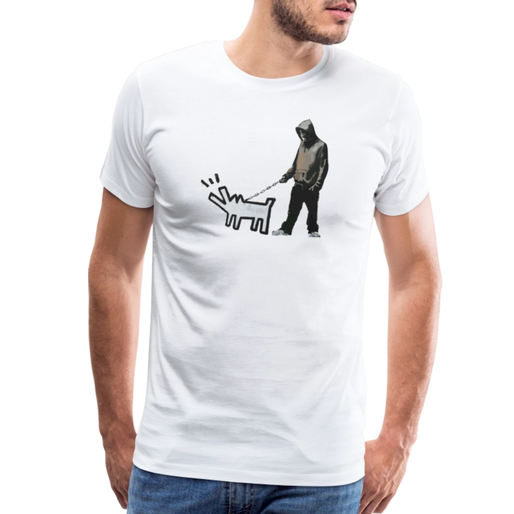 Banksy Dog Walker artwork t-shirt by Art-O-Rama Shop