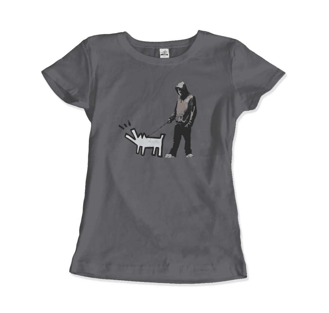 Banksy Dog Walker artwork t-shirt by Art-O-Rama Shop