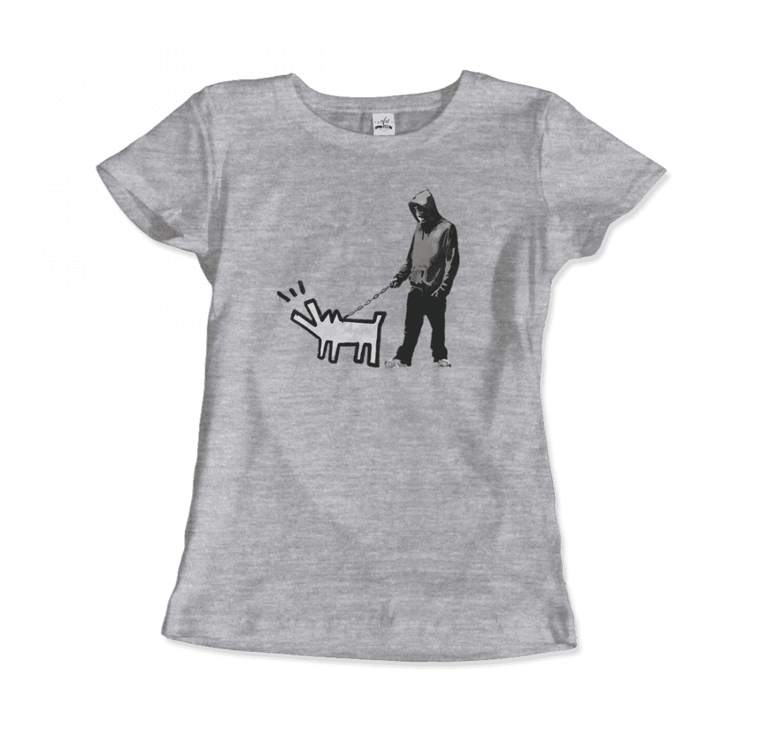 Banksy Dog Walker artwork t-shirt by Art-O-Rama Shop