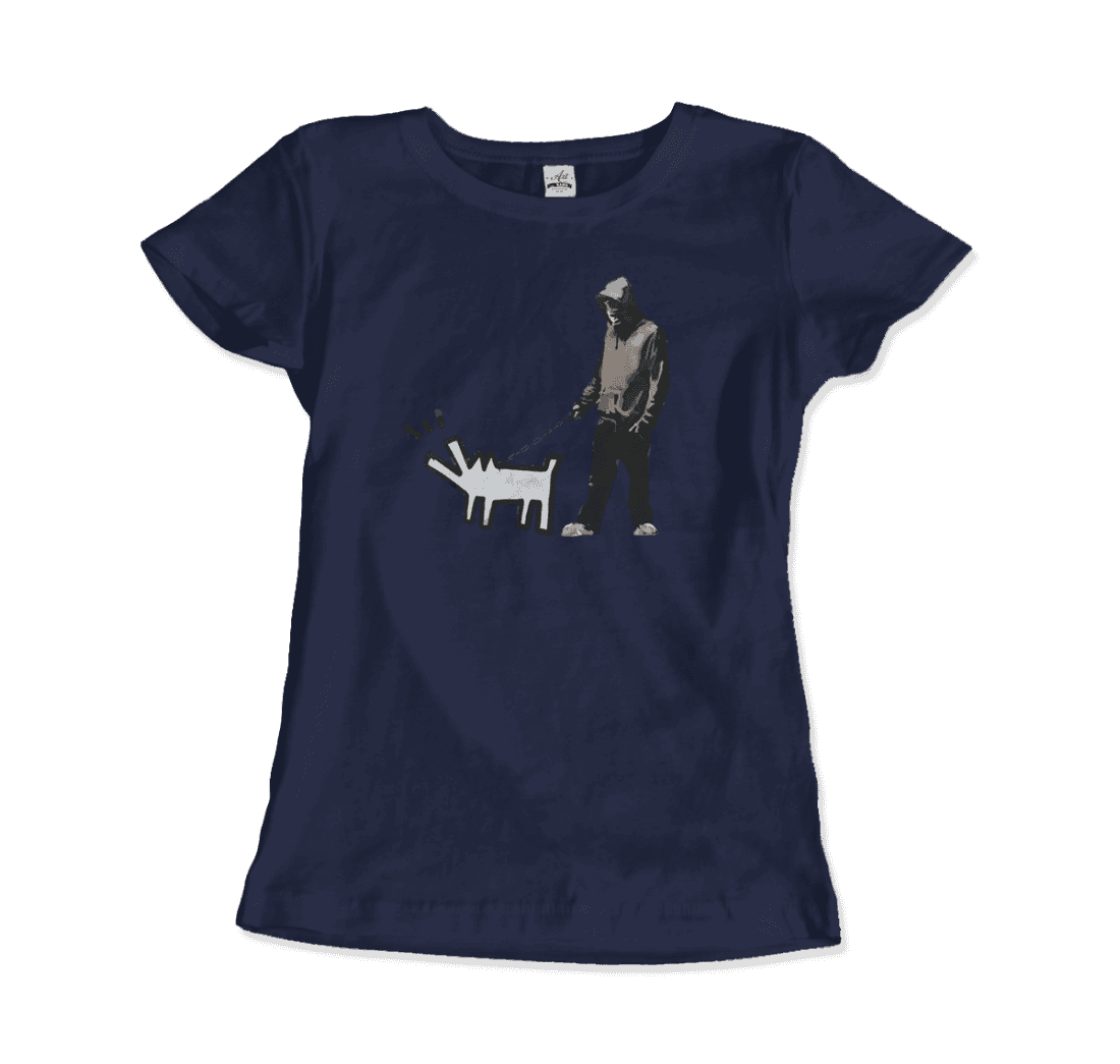 Banksy Dog Walker artwork t-shirt by Art-O-Rama Shop