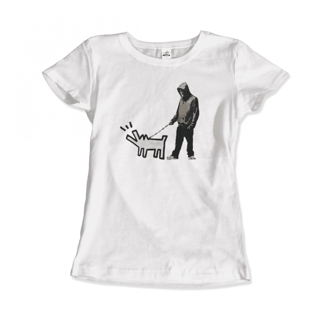 Banksy Dog Walker artwork t-shirt by Art-O-Rama Shop