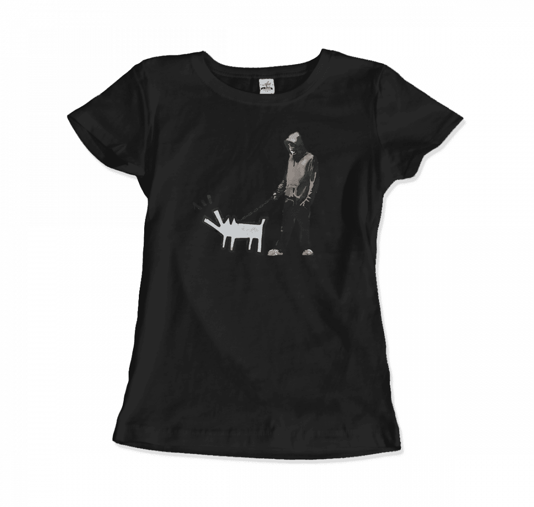 Banksy Dog Walker artwork t-shirt by Art-O-Rama Shop