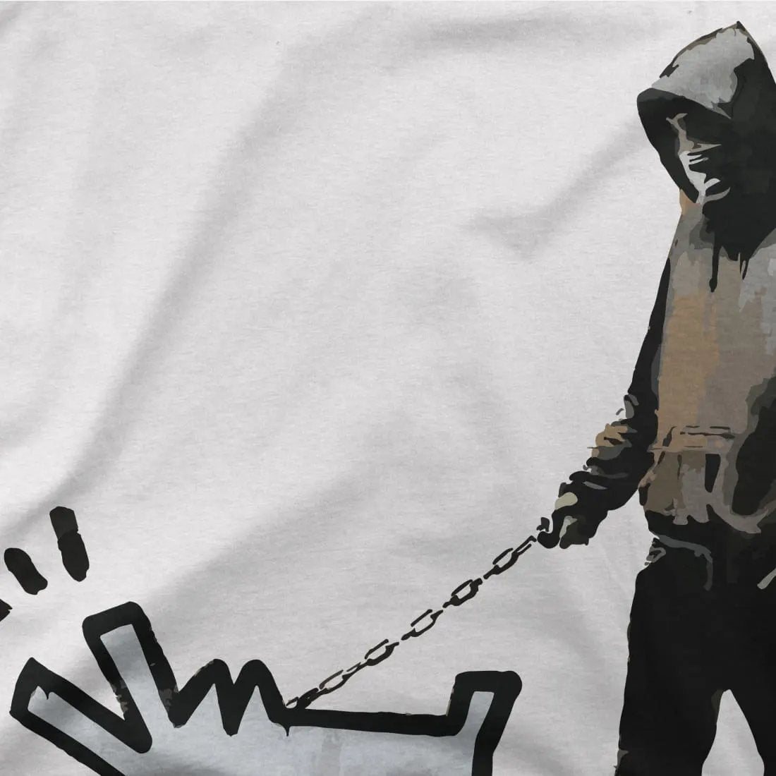 Banksy Dog Walker artwork t-shirt by Art-O-Rama Shop