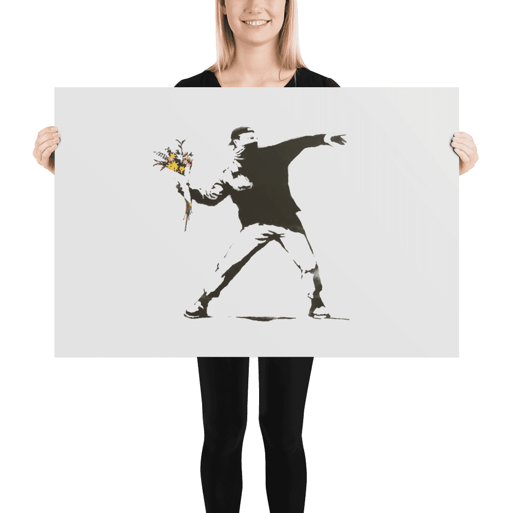 Banksy Flower Thrower artwork poster by Art-O-Rama Shop