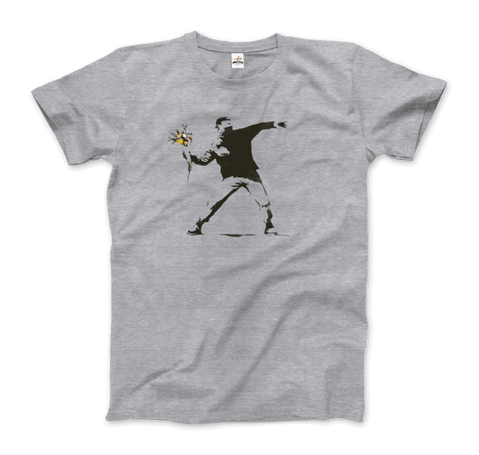 Banksy Flower Thrower artwork t-shirt by Art-O-Rama Shop