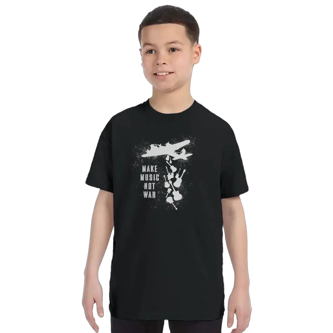 Banksy Make Music Not War street art t-shirt by Art-O-Rama Shop