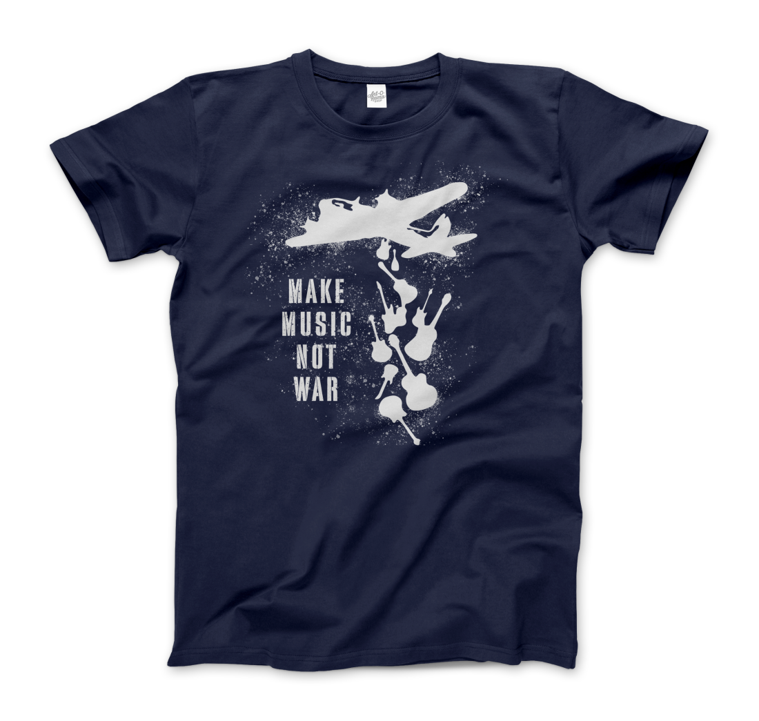 Banksy Make Music Not War street art t-shirt by Art-O-Rama Shop
