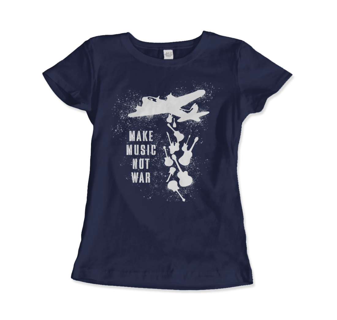 Banksy Make Music Not War street art t-shirt by Art-O-Rama Shop