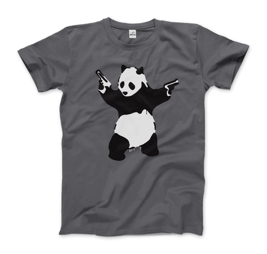 Banksy Pandamonium Armed Panda artwork t-shirt by Art-O-Rama Shop