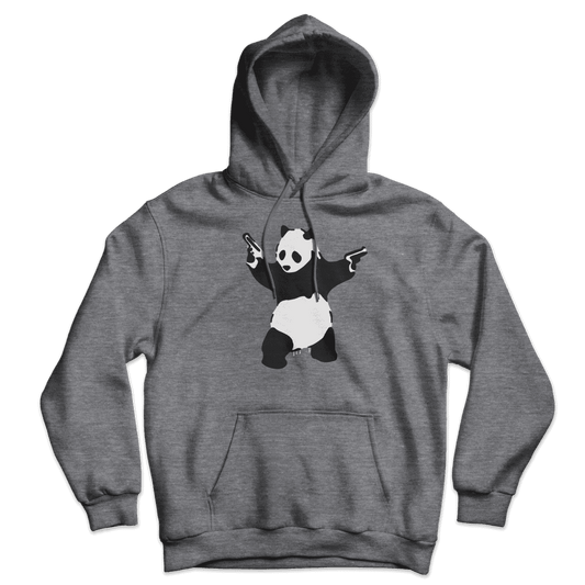 Banksy Pandamonium Armed Panda Unisex Hoodie by Art-O-Rama Shop