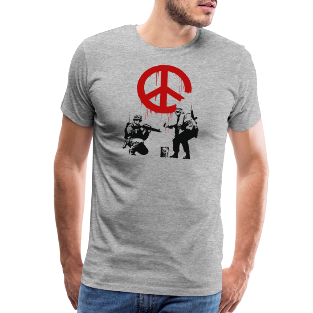 Banksy Soldiers painting Peace Symbol 2006 artwork t-shirt by Art-O-Rama Shop